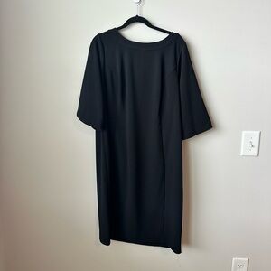 Black modest cocktail dress